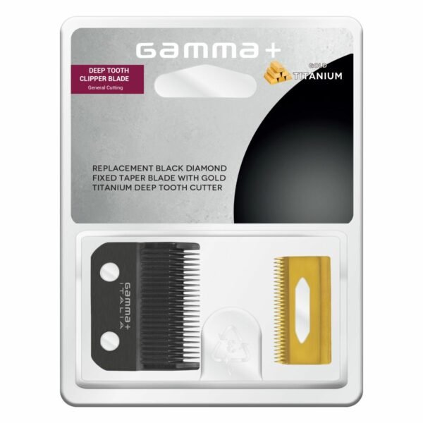 Clipper Blade with DLC Fixed Taper Blade and Deep Tooth Gold Titanium Cutter